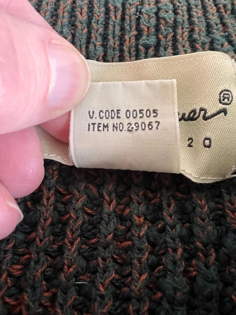 Vintage Eddie Bauer Mens XLT Henley Sweater Green Brown Marled Cotton Fisherman
